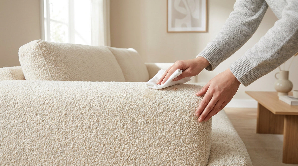 Comment nettoyer un canapé en tissu bouclette au quotidien