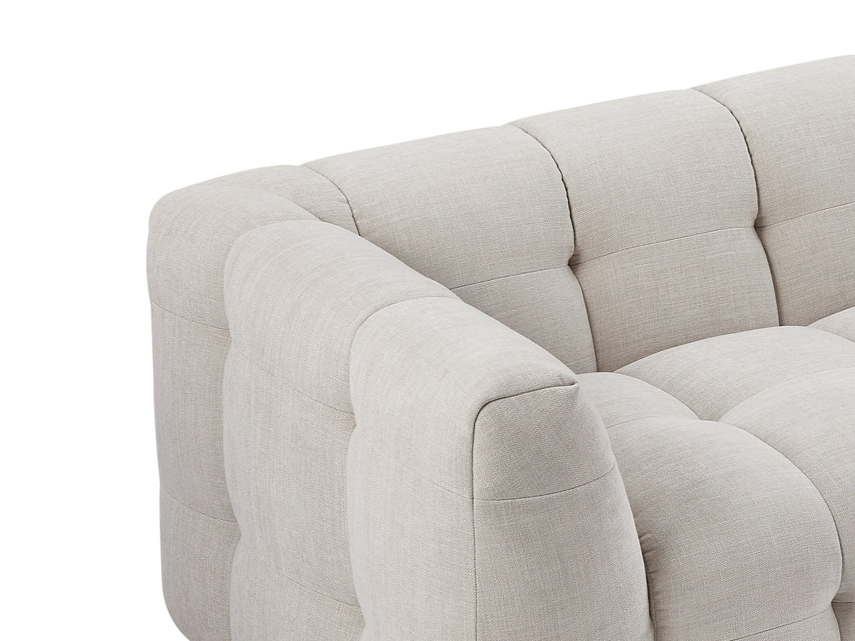 Canapé nuage droit en tissu chiné beige - DILOME