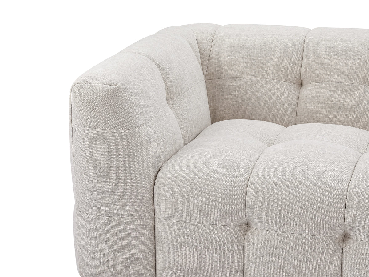 Canapé nuage droit en tissu chiné beige - DILOME