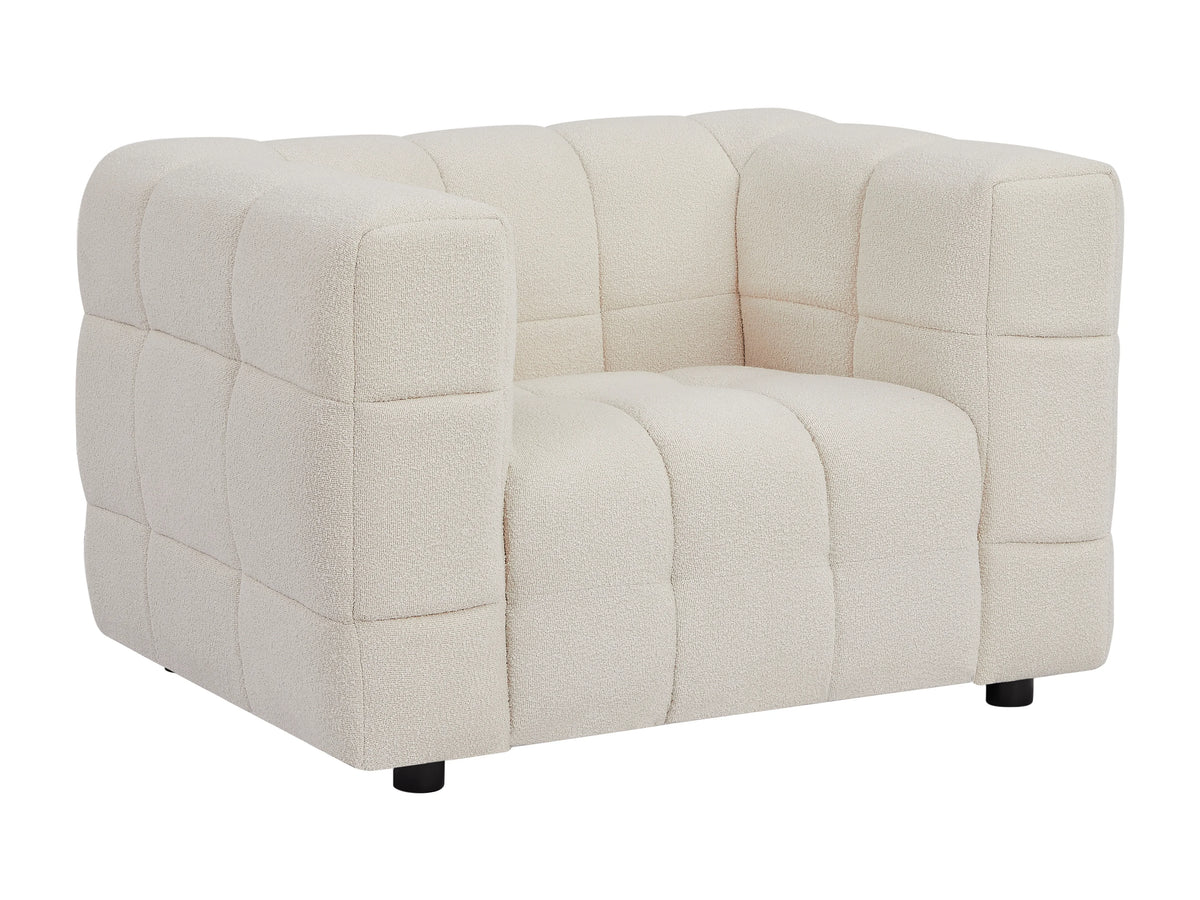 Fauteuil nuage en tissu bouclette blanc ivoire - LERICI