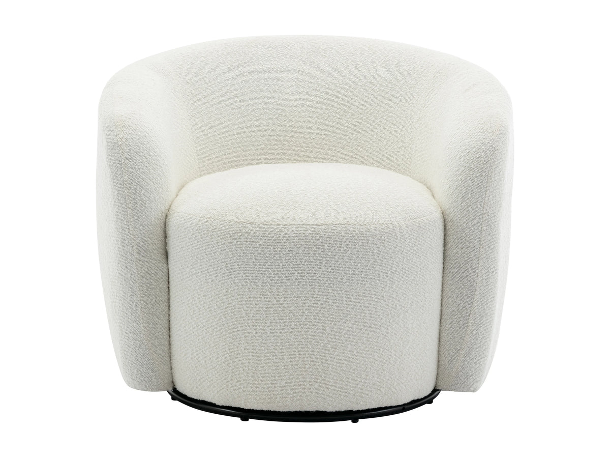 Fauteuil nuage pivotant en tissu bouclette blanc - VEREIDE
