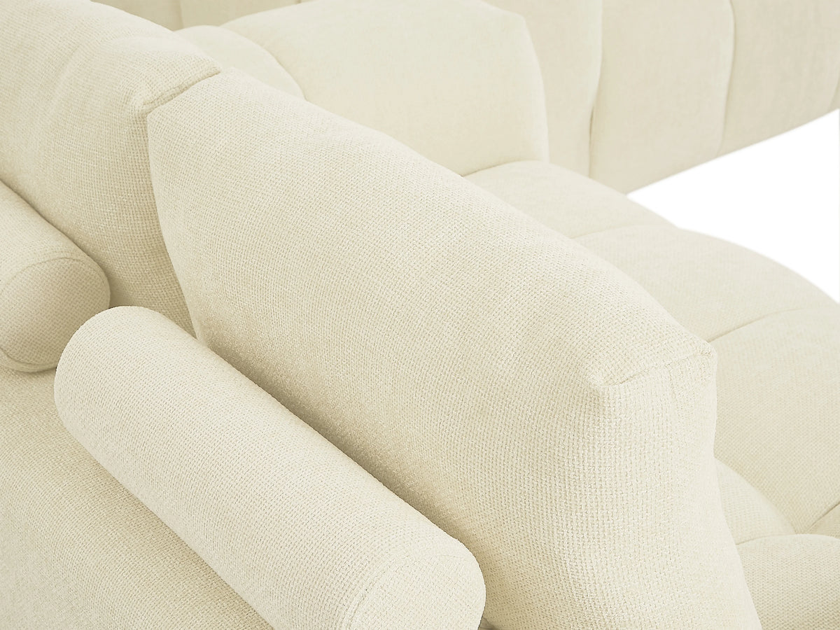 Canapé nuage 3 places en tissu beige - BERENIA