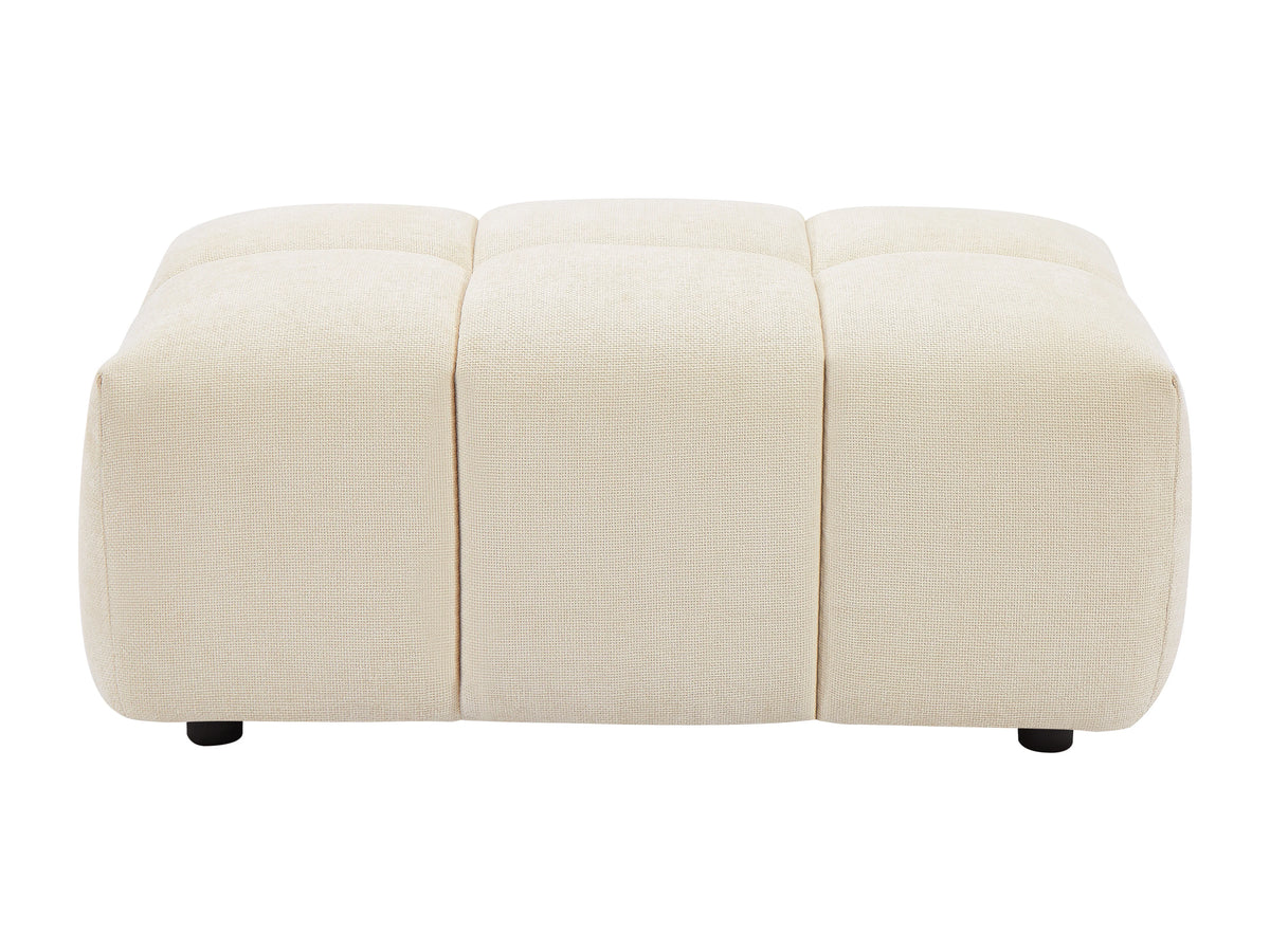 Pouf nuage texture matelassée beige - APOLIU