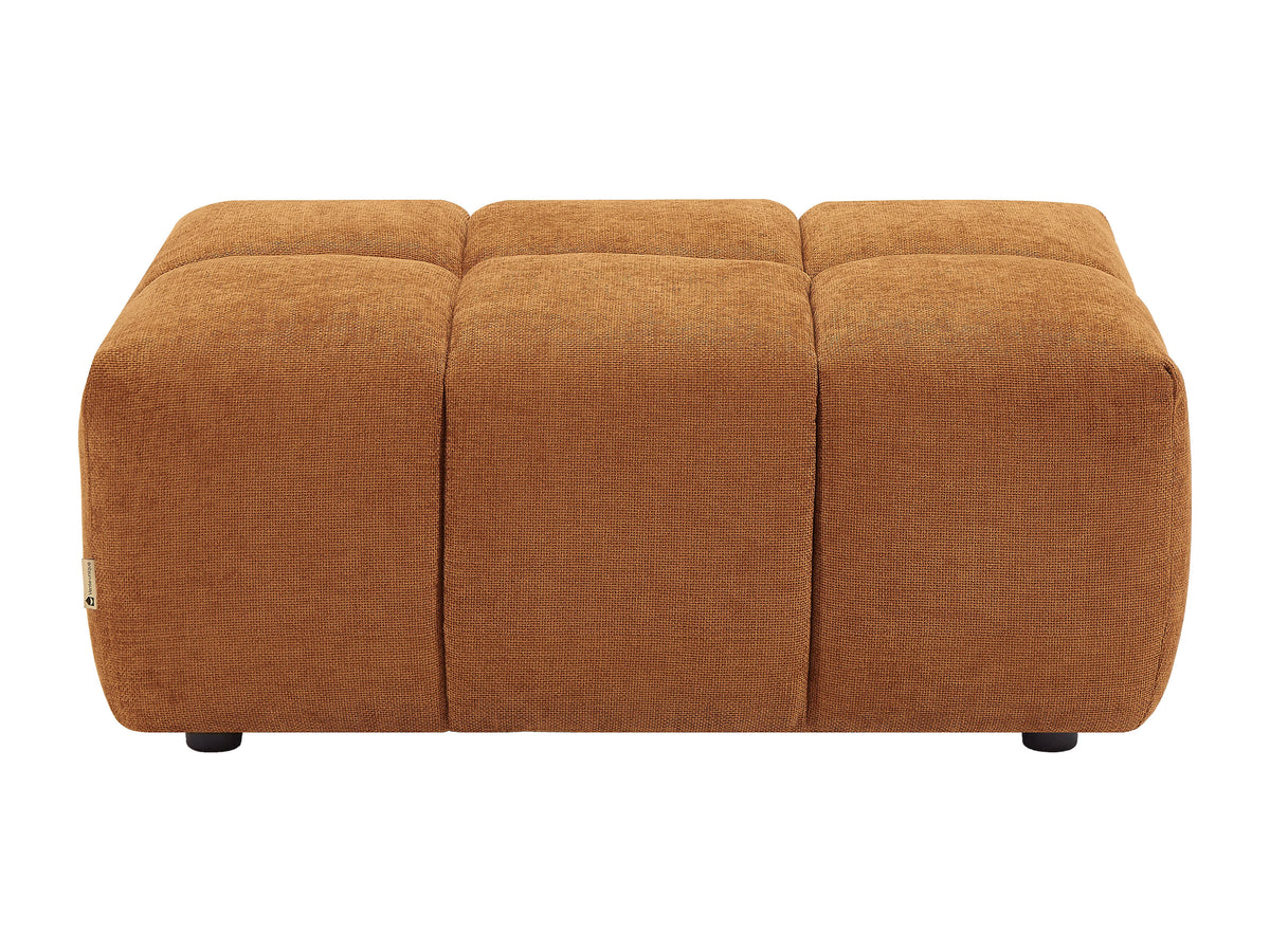 Pouf nuage texture matelassée terracotta - APOLIU