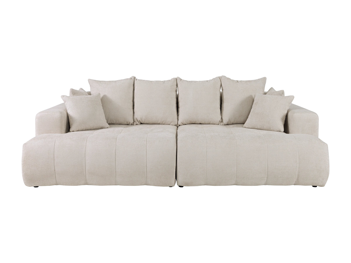 Canapé nuage 4 places assise profonde en tissu texturé beige - MOTINO