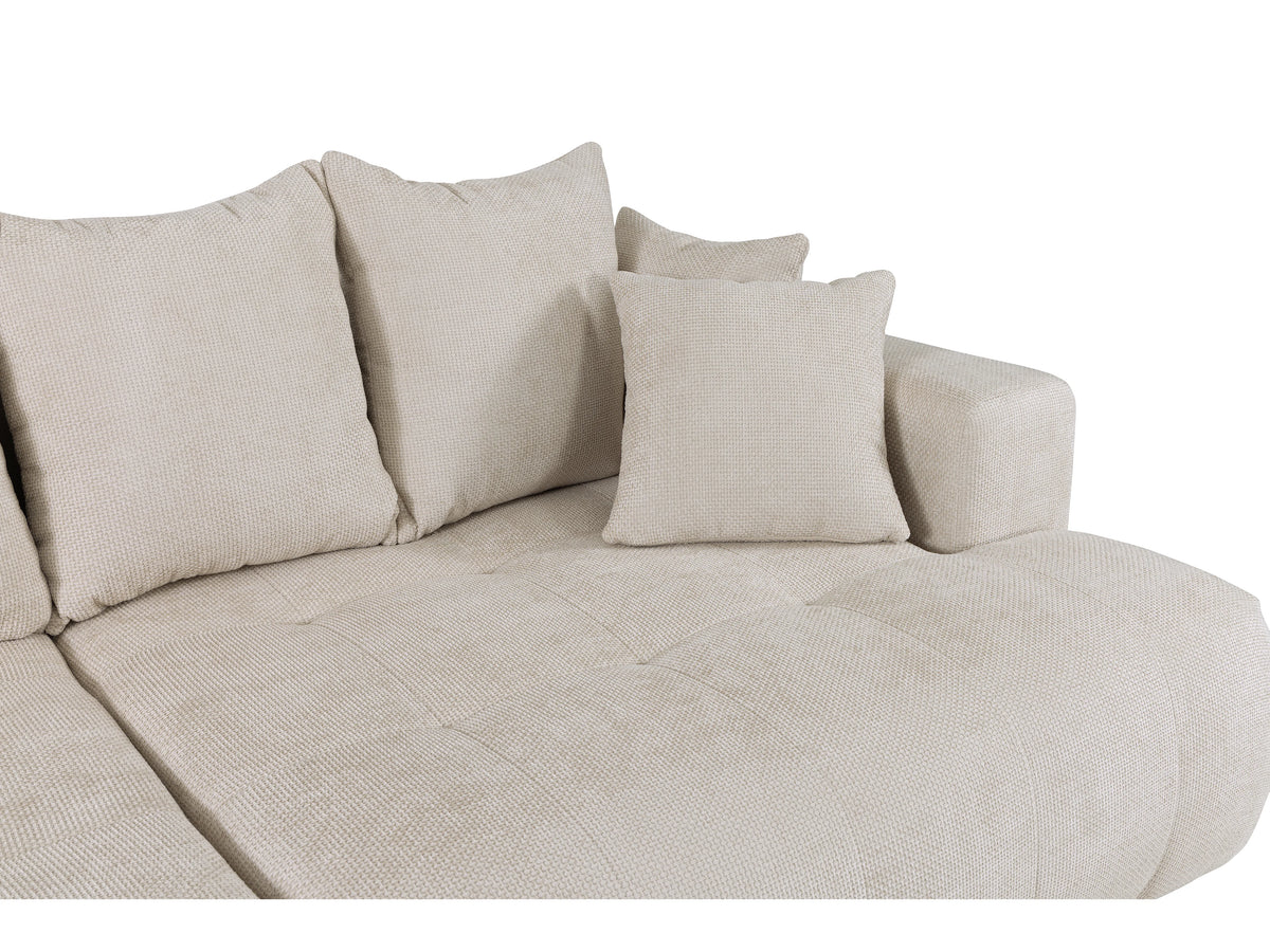 Canapé nuage 4 places assise profonde en tissu texturé beige - MOTINO