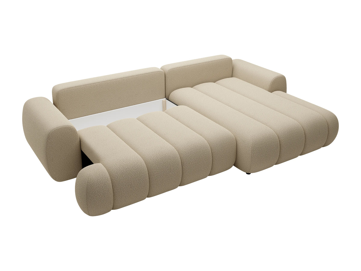 Canapé nuage d'angle droit convertible beige - FRIDORA