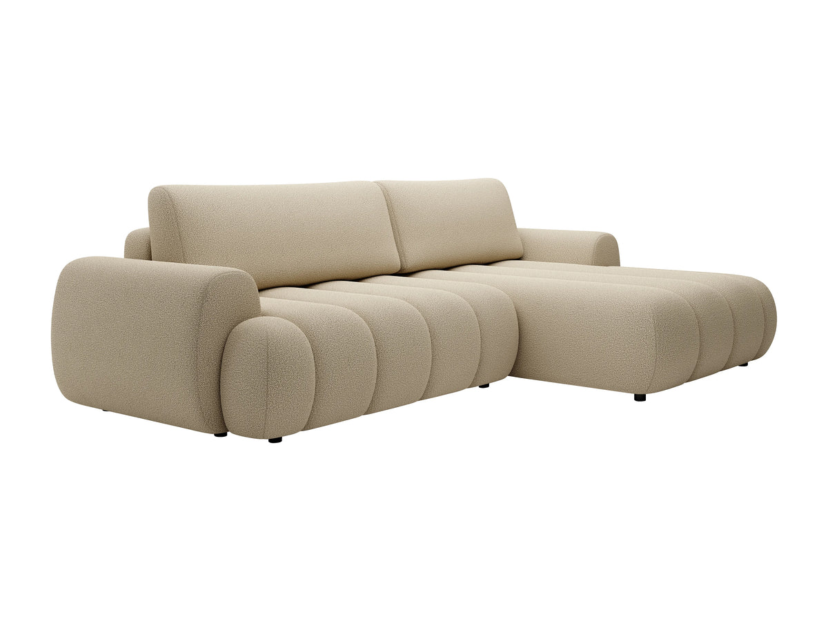 Canapé nuage d'angle droit convertible beige - FRIDORA