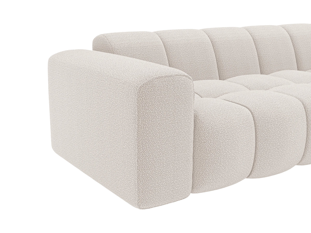 Canapé nuage d'angle droit en tissu chenille beige - CALESO