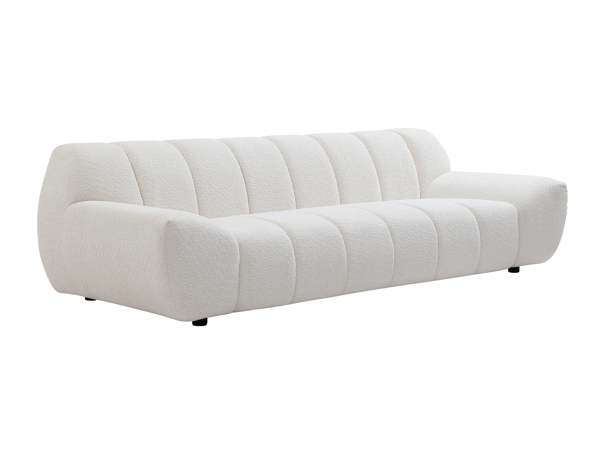 Canapé nuage droit en tissu bouclette blanc - SORIELI