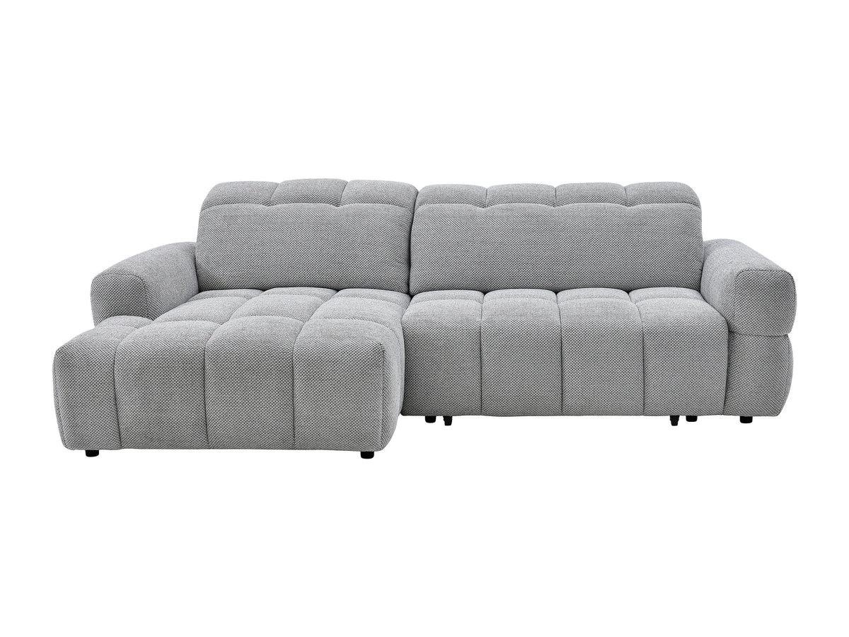 Canapé nuage d'angle gauche relax en tissu gris - CARIALA