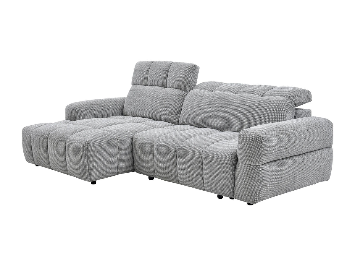 Canapé nuage d'angle gauche relax en tissu gris - CARIALA