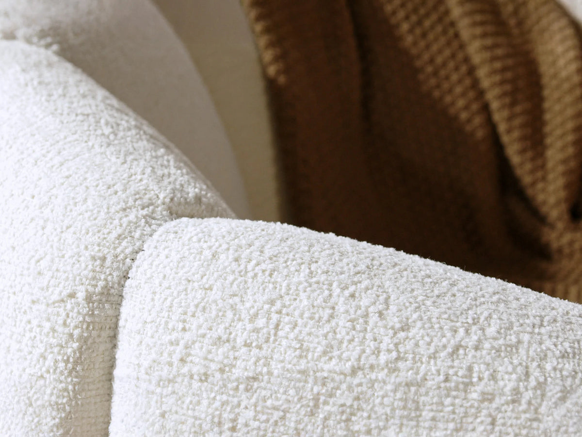 Fauteuil nuage coquillage en tissu chenille beige - DELIPO