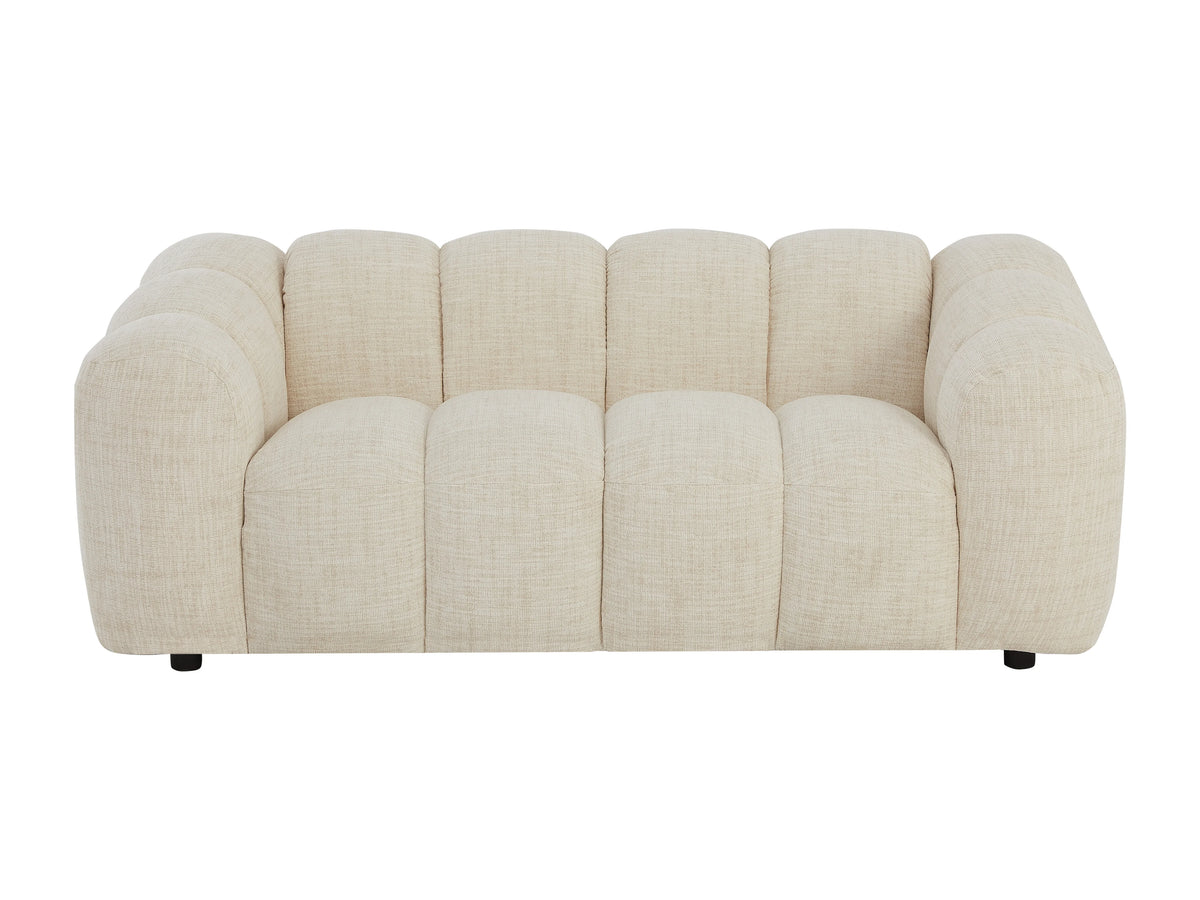 Canapé nuage 2 places en tissu chenille beige - NELIMAR