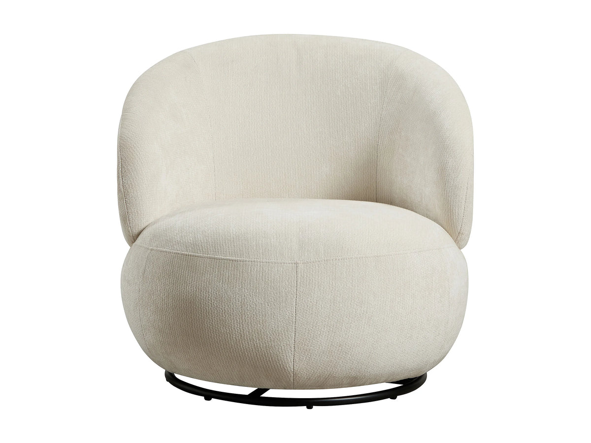 Fauteuil nuage rotatif en tissu texturé beige - LACAZO