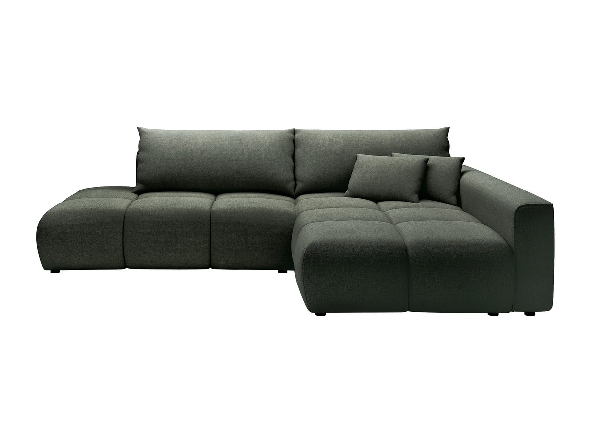 Canapé nuage d'angle droit convertible en tissu vert sapin - MINTURNO