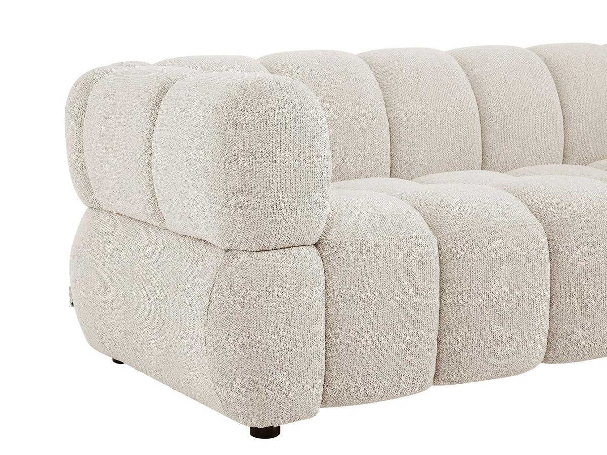 Canapé nuage 3 places en tissu texturé beige - PAVIRA