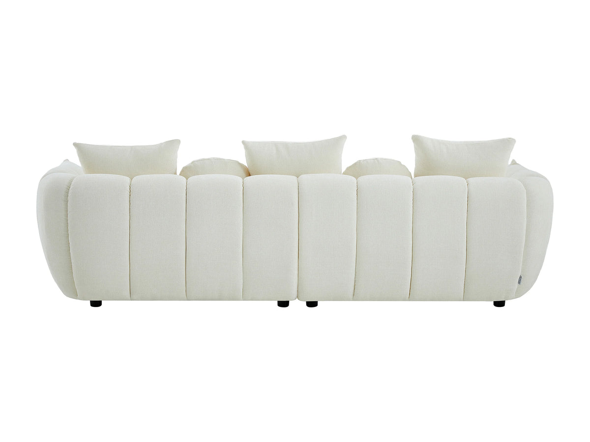 Canapé nuage droit 4 places en tissu texturé beige - GONOLON