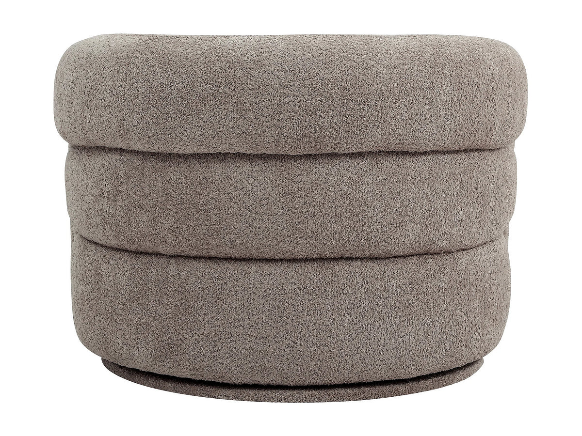 Fauteuil nuage pivotant en tissu bouclette taupe - LAPIOTA
