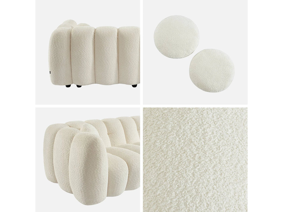 Canapé nuage coquillage en bouclette blanc - PERLA