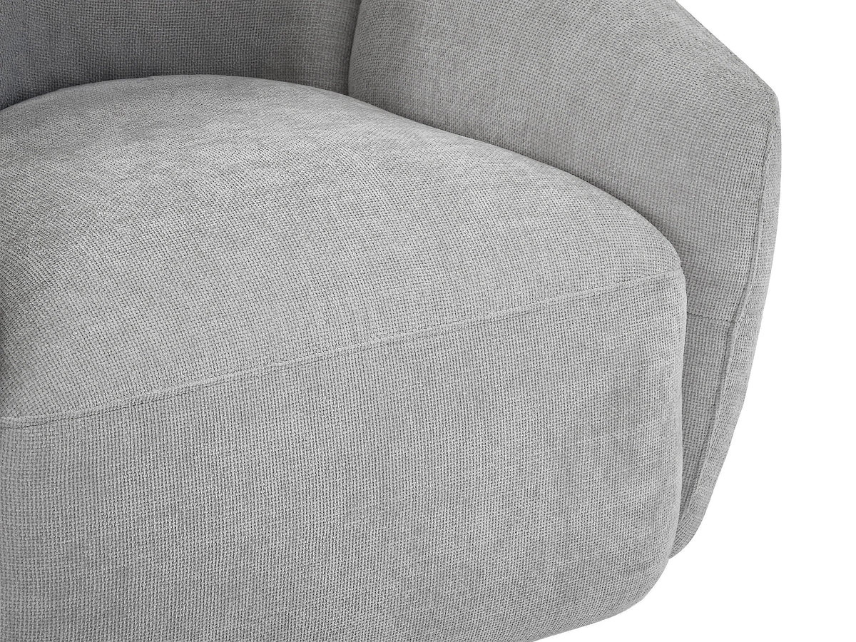 Fauteuil nuage pivotant en tissu texturé gris clair - NAFEKI