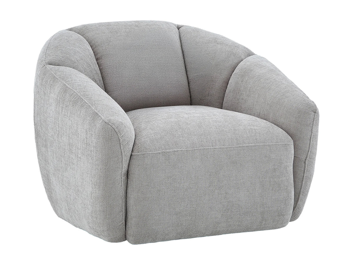Fauteuil nuage pivotant en tissu texturé gris clair - NAFEKI