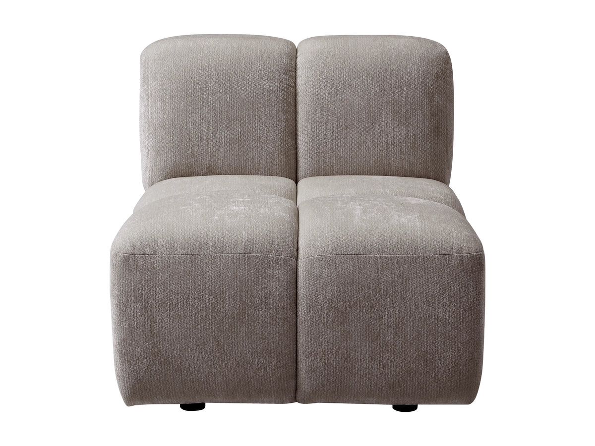 Fauteuil nuage en tissu texturé taupe - CARLIVI