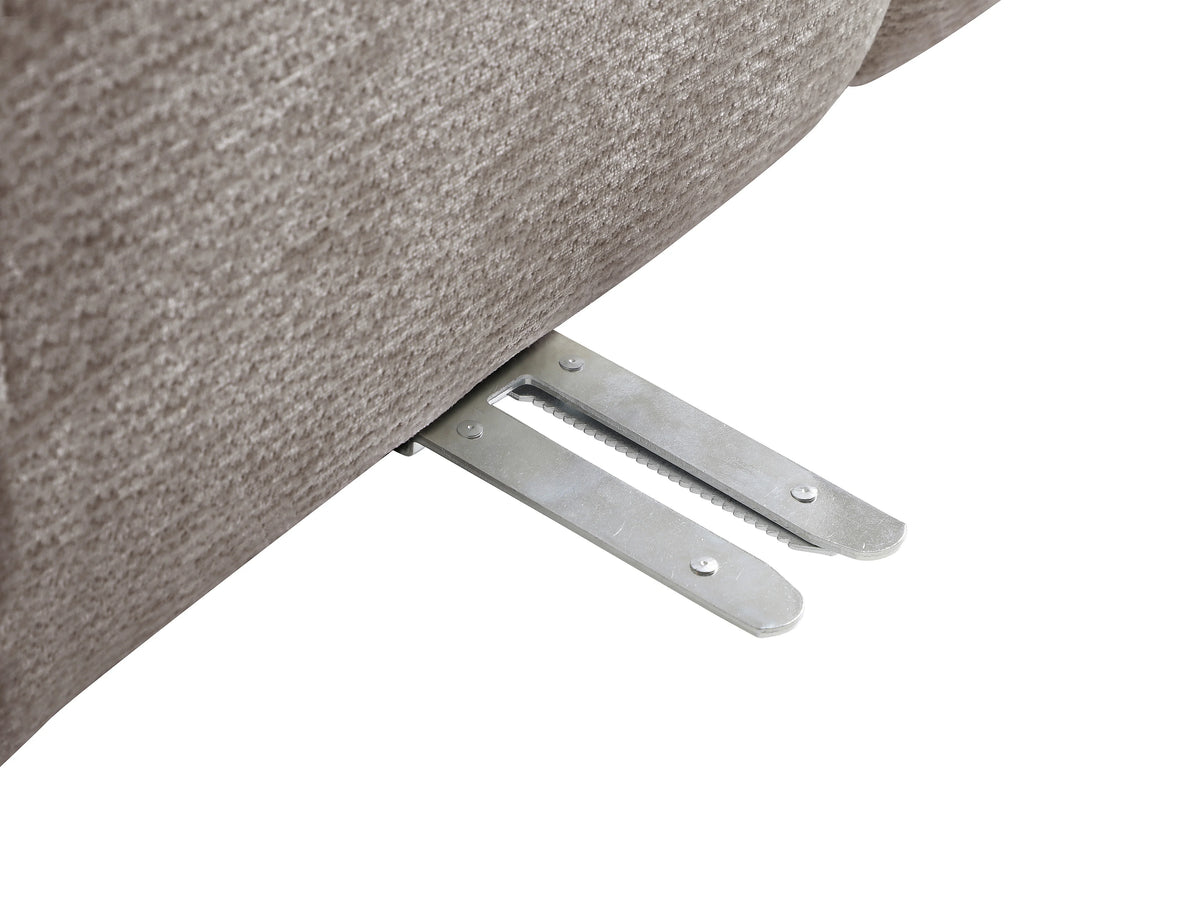 Canapé nuage d'angle modulable en tissu texturé taupe - CARLIVI