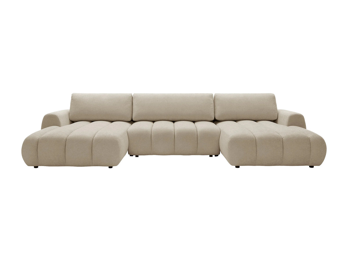 Canapé nuage d'angle panoramique convertible beige - FRIDORA