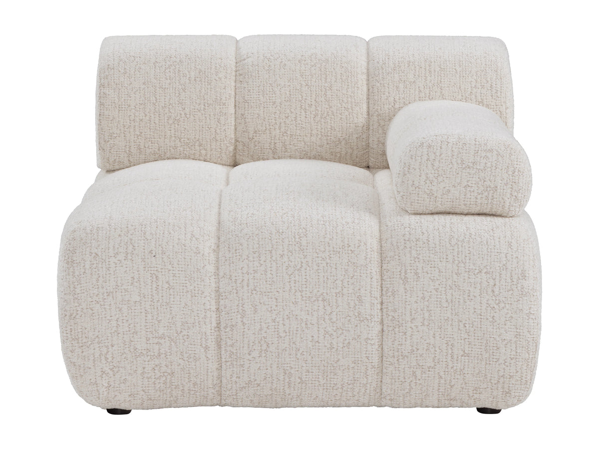 Fauteuil nuage d'angle droit en tissu chiné beige - FACIVIL