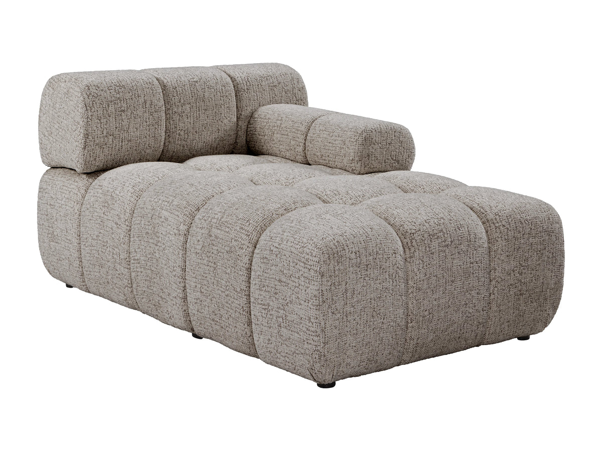 Canapé nuage d'angle panoramique modulable en tissu chiné taupe - FACIVIL