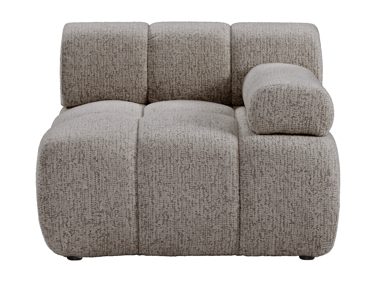 Fauteuil nuage d'angle droit en tissu chiné taupe - FACIVIL