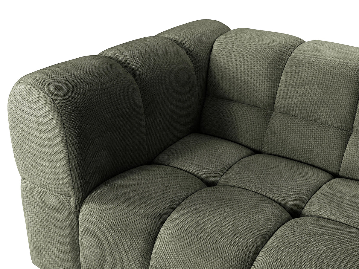 Canapé nuage d'angle droit en tissu texturé vert kaki - RIMALO