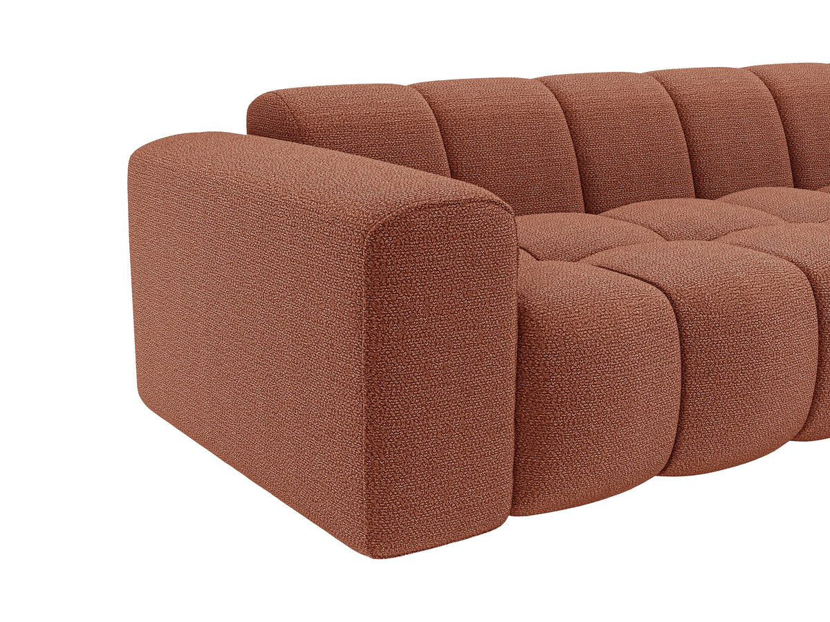 Canapé nuage d'angle droit en tissu chenille terracotta - CALESO