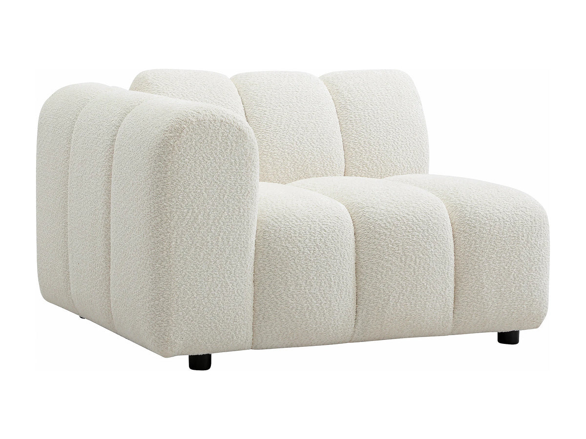 Canapé nuage modulable 4 places en tissu bouclette blanc cassé - JUTINI