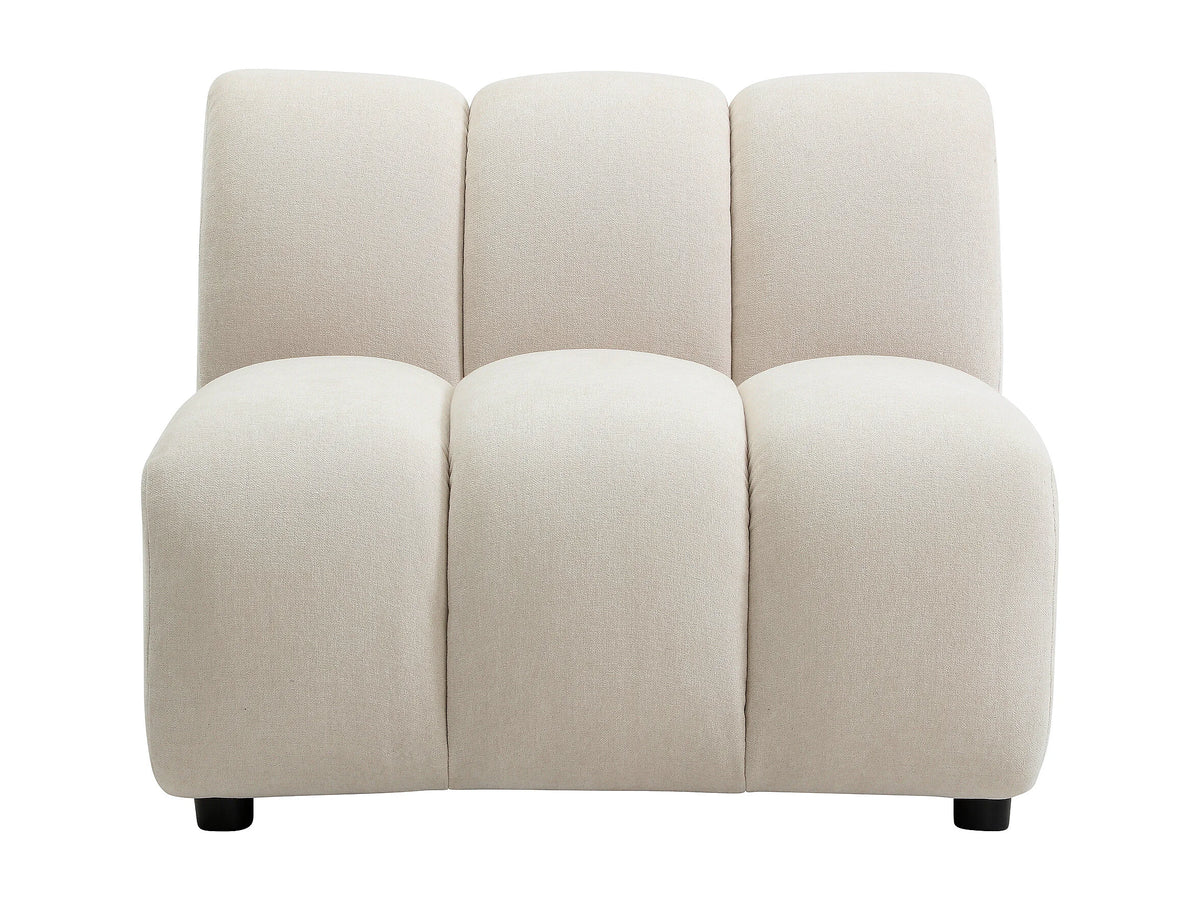 Fauteuil nuage en tissu texturé beige - JUTINI