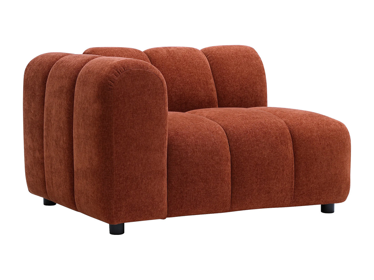 Canapé nuage modulable 6 places en tissu chenille terracotta - JUTINI
