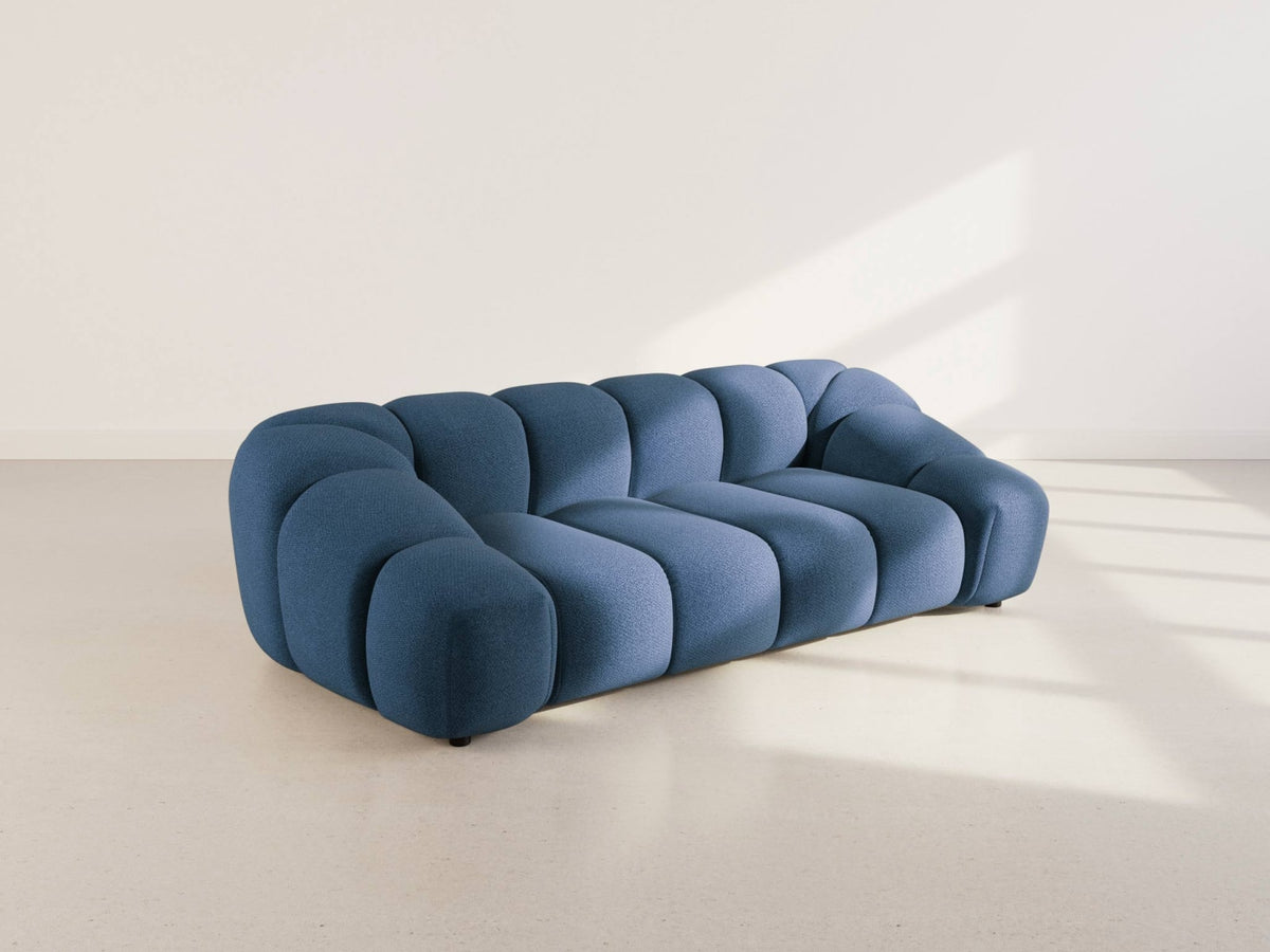 Canapé nuage 3 places en velours texturé bleu marine - AVA