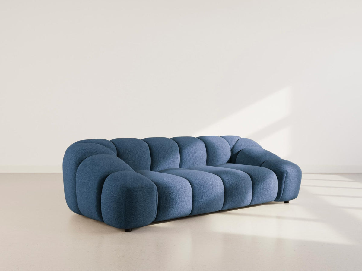 Canapé nuage 3 places en velours texturé bleu marine - AVA