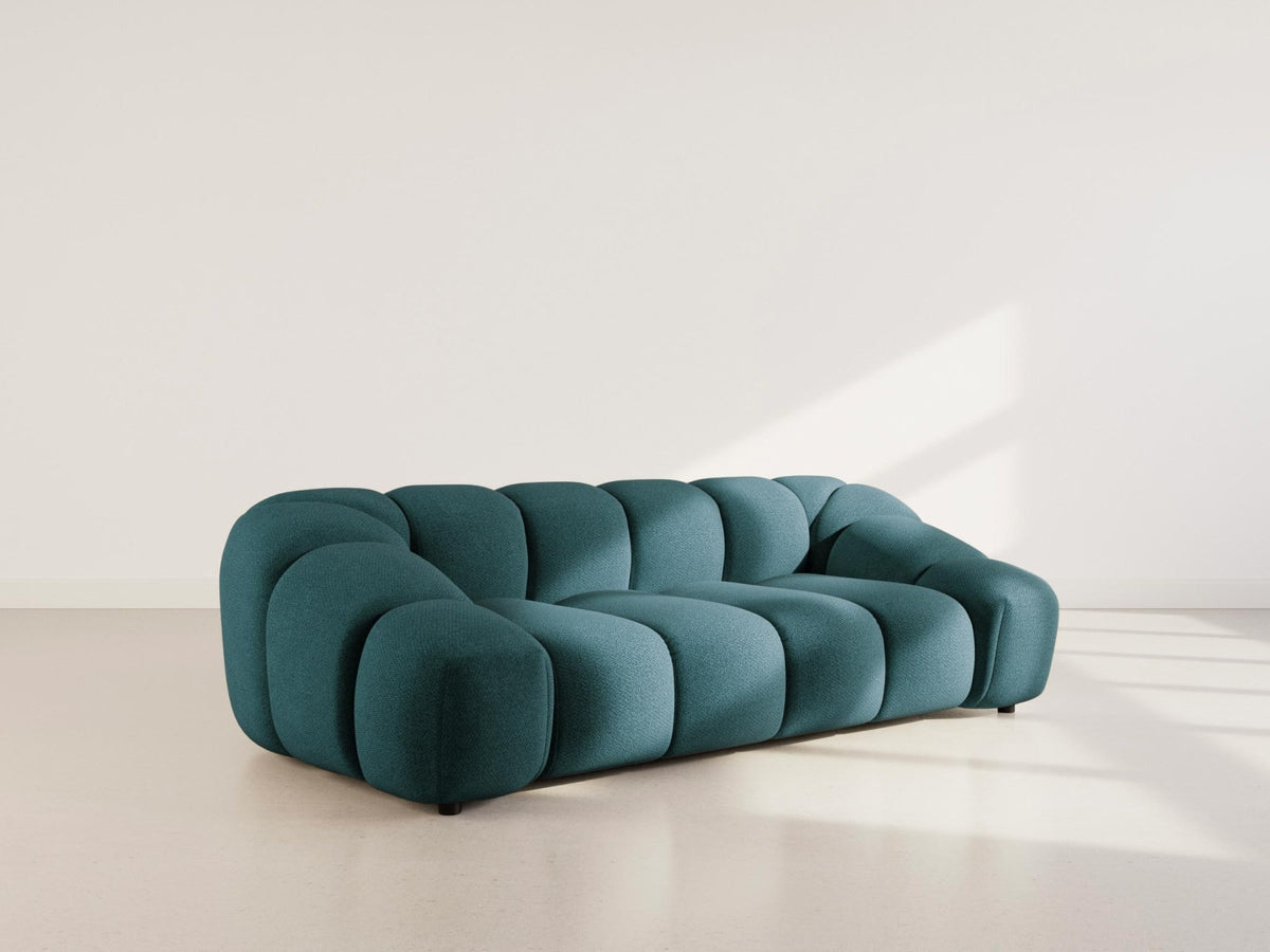 Canapé nuage 3 places en velours texturé bleu - AVA