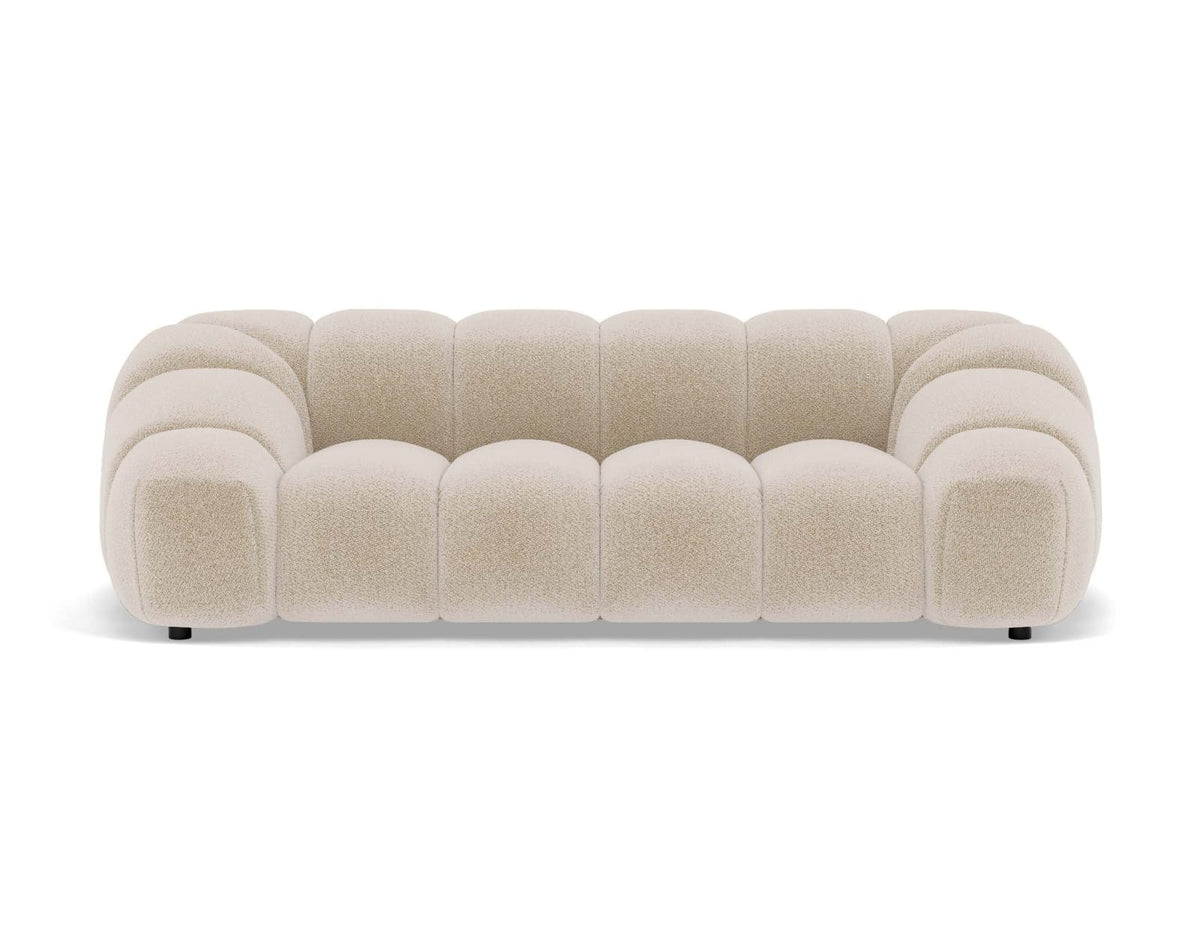 Canapé nuage 3 places en velours texturé beige - AVA