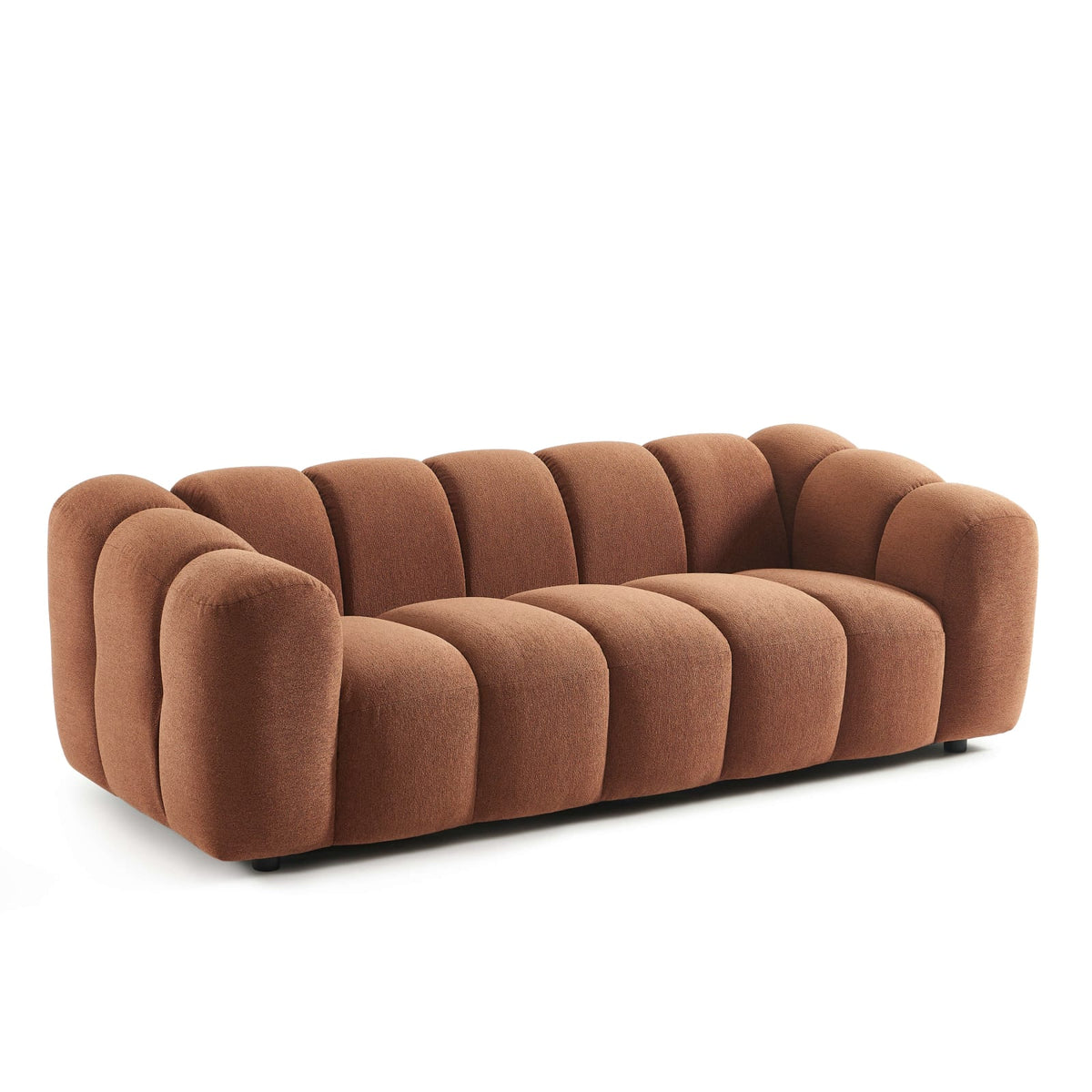 Canapé nuage 3 places en tissu tweed terracotta - SUNNY