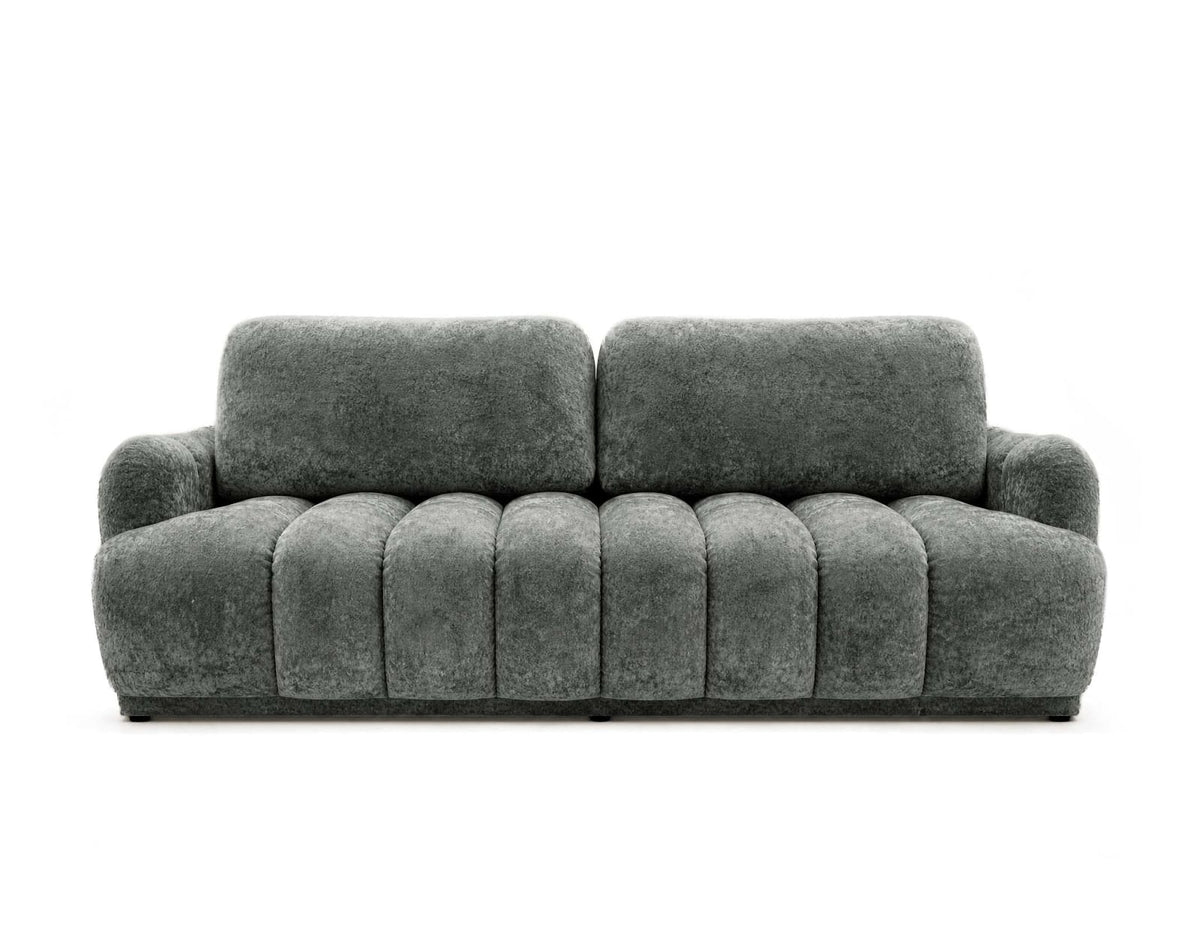 Canapé nuage droit convertible 3 places bouclette gris - SILVIA