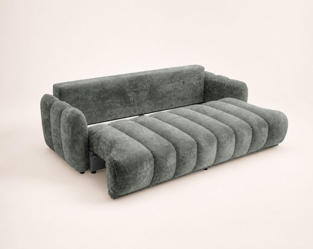 Canapé nuage droit convertible 3 places bouclette gris - SILVIA