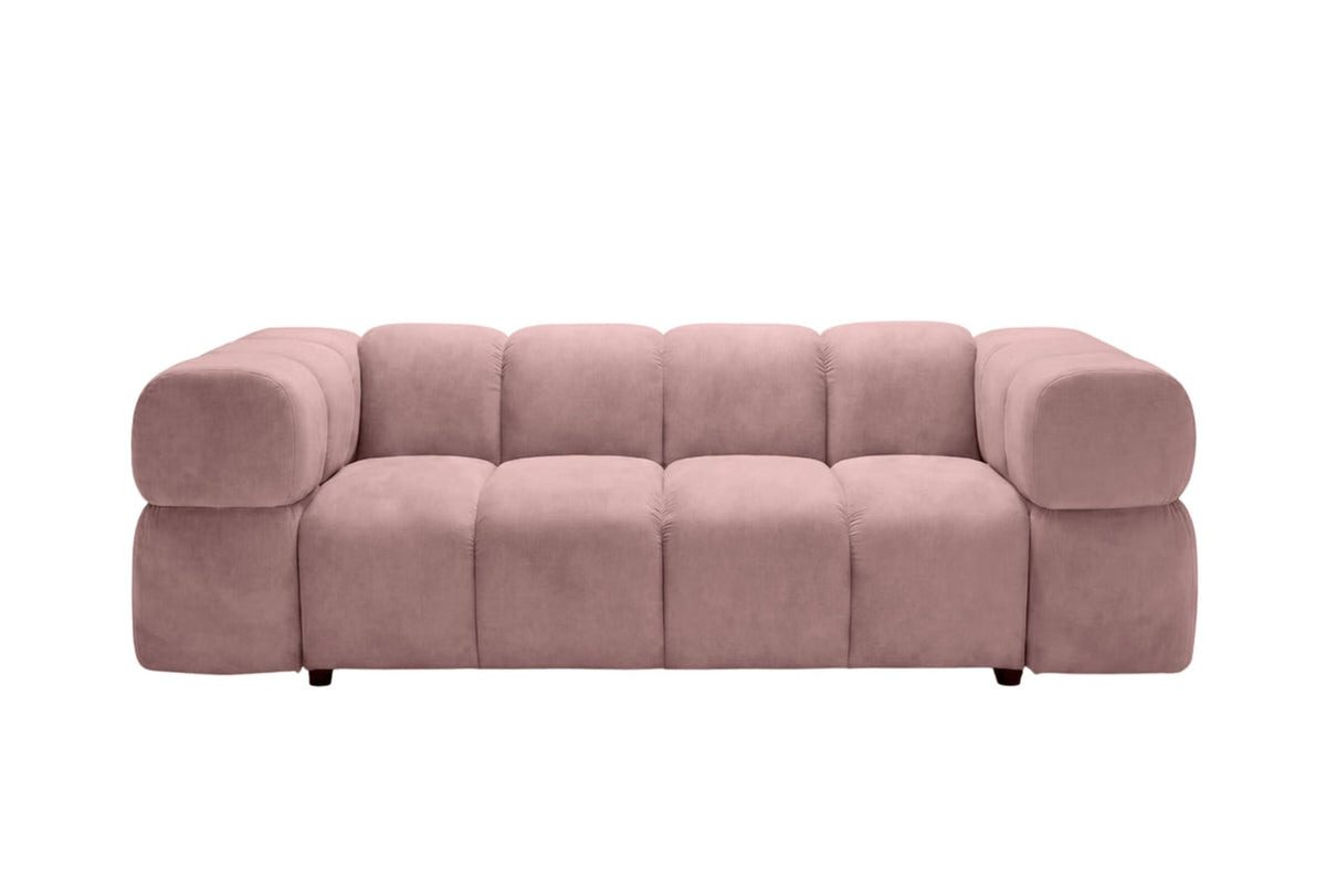 Canapé nuage droit 3 places en velours rose - GUSTAVE