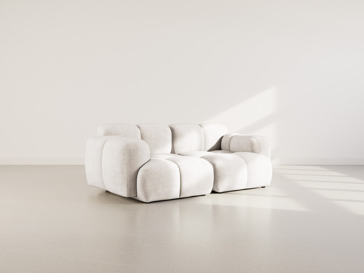 Canapé nuage modulable 2 places velours beige - GRACE