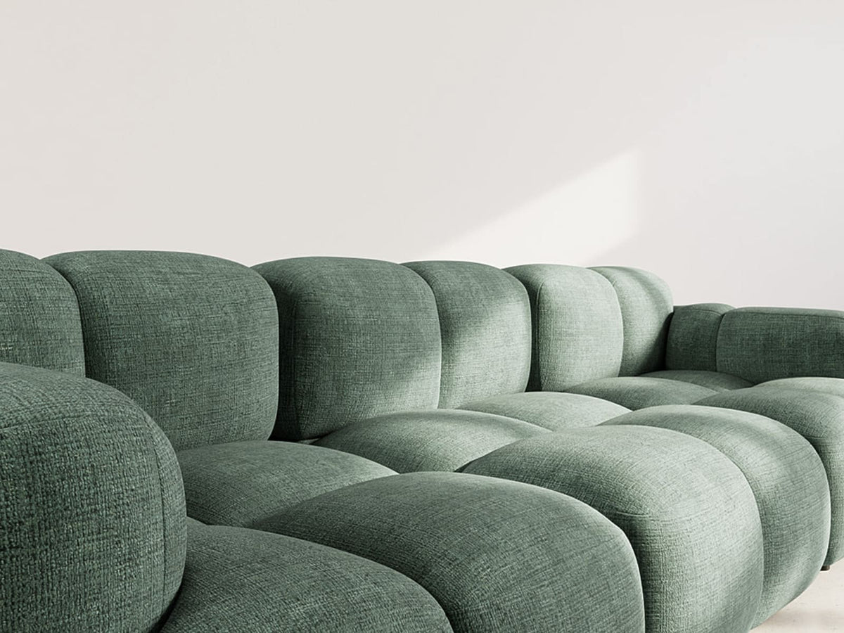 Canapé nuage modulable 3 places velours vert - GRACE