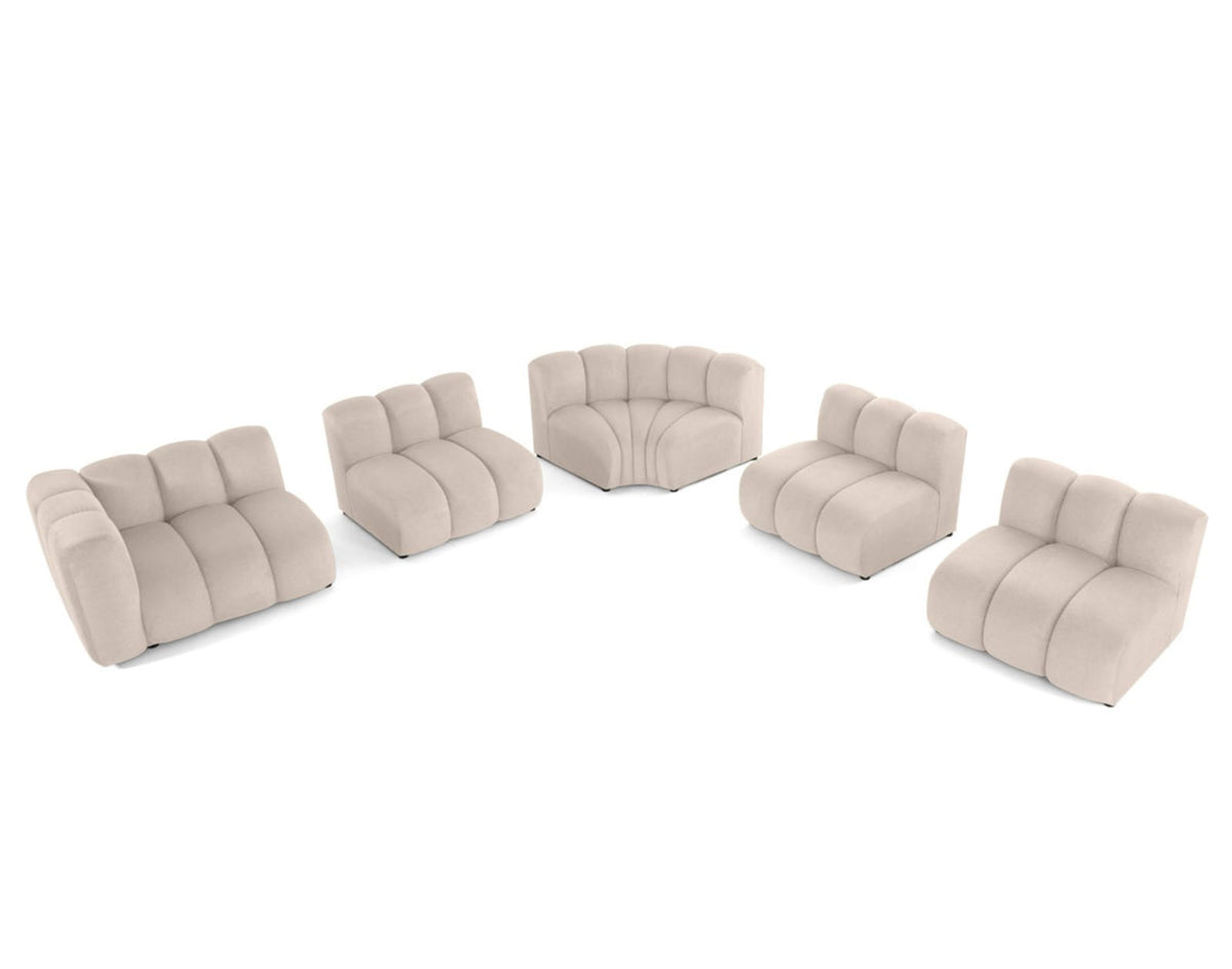 Canapé nuage modulable 5 places en tissu beige - DEBBIE