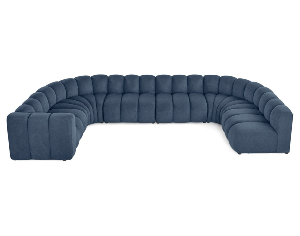 Canapé nuage modulable 7 places angle droit bleu - DEBBIE