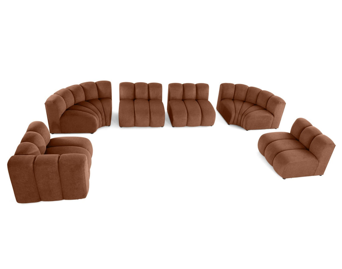 Canapé nuage modulable 7 places angle droit terracotta - DEBBIE